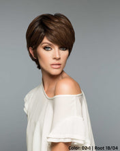 Load image into Gallery viewer, 110 Lori - Petite Mono Top Human Hair Wig - 02-1 | Root 1B/04 - Human Hair Wig
