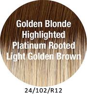 Load image into Gallery viewer, Sensational Women's Wigs TressAllure (24/102/R12) Gold Blonde Platinum Highlights Rooted Golden Brown