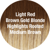 Load image into Gallery viewer, Angled Pixie-Discontinued Women&#39;s Wigs TressAllure (14/26/R10) Red Blonde Gold Blonde Highlights Rooted Med Brown 
