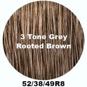 Load image into Gallery viewer, Feathered Bob - discontinued Wigs TressAllure (52/38/49/R8) 3 Tone Light Grey Rooted Medium Brown 
