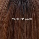 Load image into Gallery viewer, Lace Front Mono Top Straight 14 Topper Belle Tress Mocha w/ Cream 
